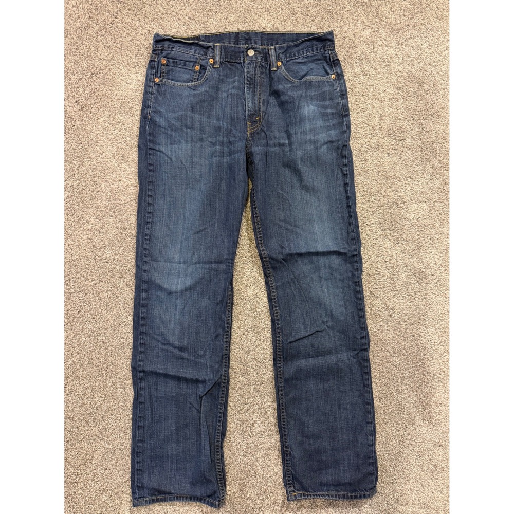 Levis 514 Jeans Mens 36x34 Blue Straight Fit Dark Wash Denim 00514-0541